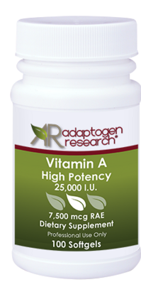 Vitamin A - High Potency 25000 IU - 100 Softgels - Adaptogen Research