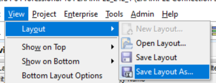Go to save layout as view in Primavera P6