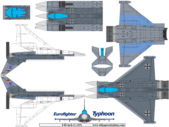 free paper airplane template of Eurofighter EF-2000
