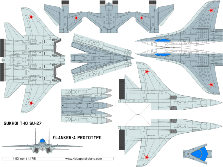 4D model template of Sukhoi SU-27 Flanker-A