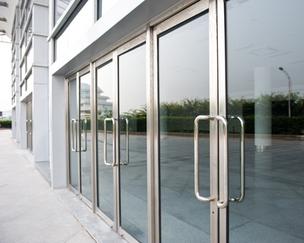 Photo of storefront door glass