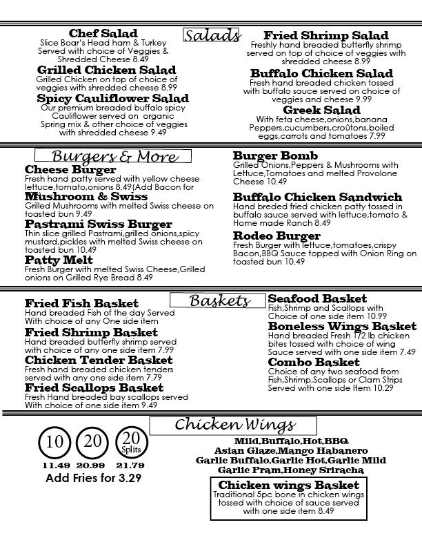 Titusville Menu