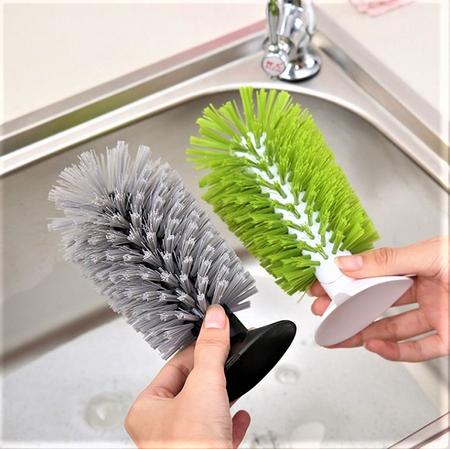 Glass Cleaning Brush with Strong Bristles & Suction Cup in Pakistan for Washing Cup Mug Goblet Sink Brush