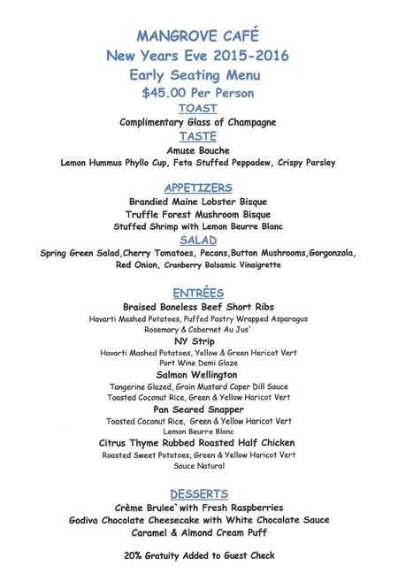 chef's table new years eve menu