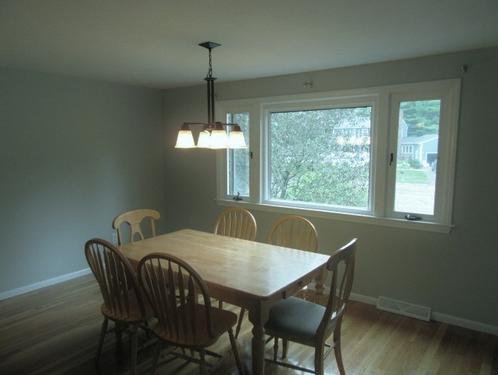 newly painted dining room and ceiling in Bridgewater, MA.