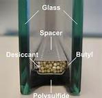 Picture of cross section of an insulated glass unit