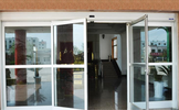 automatic sliding door with push open