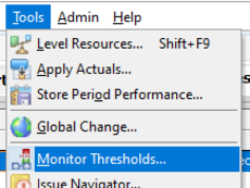 Monitor thresholds in Primavera P6