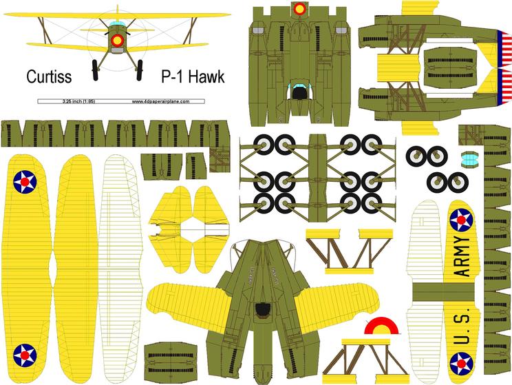 DIY 4D model template of Curtiss Hawk