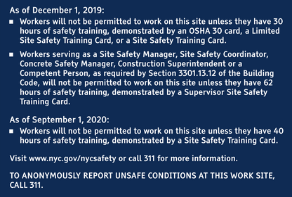 Site Safety Training (SST) Sign English
