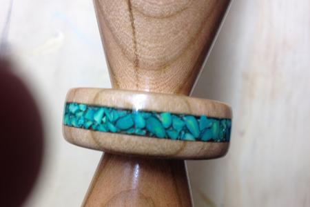 Candle holder with Magnasite inlay