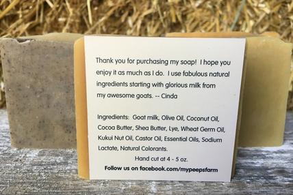 Goat's milk soap made at my peeps farm