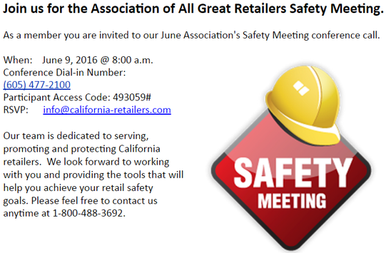 June 26th Safety Association Meeting