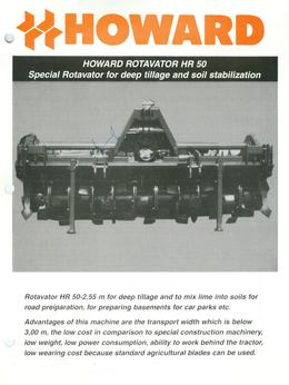 Howard Rotavator Model HR50 Brochure