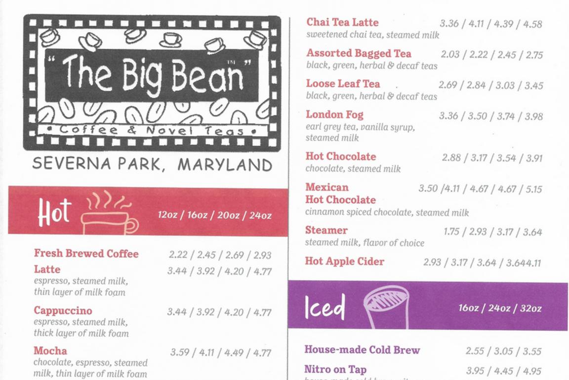 the big bean kitchen and bar exeter menu