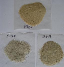 Comparison of mortar sand with lab samples