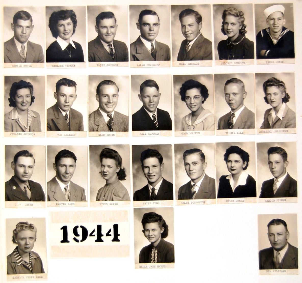 Oxford Nebraska High School Class Of 1944