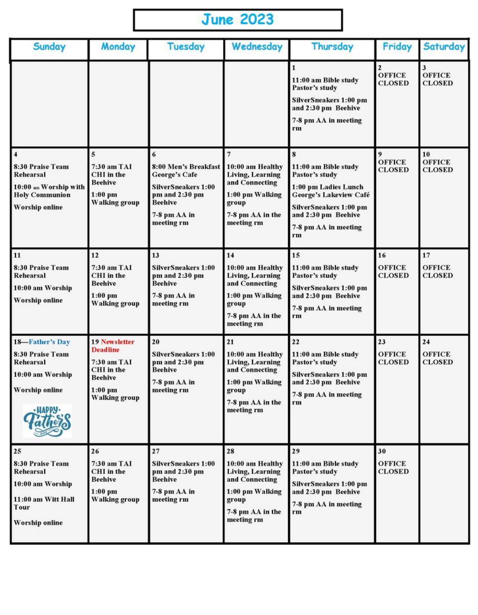 CalendarUnited Church of Sun City