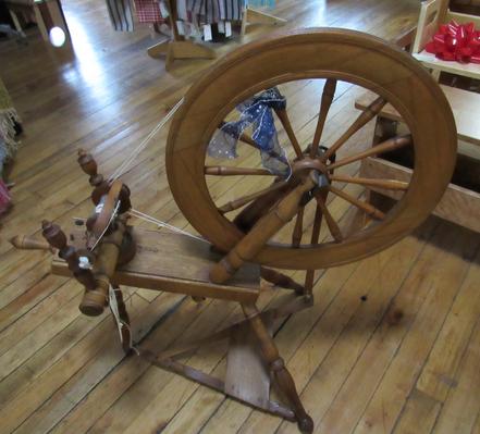 Antique Saxony Spinning Wheel w/Makers Mark