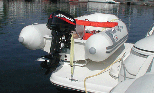 Inflatable shop dinghy cradles