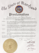 Proclamation from State of Maryland to Maryland tax attorney Charles Dillon