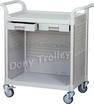 plastic shelving hospital trolley, service carts, clinic utility carts