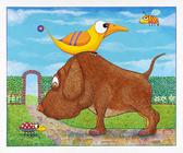 Big brown dog, chocolate lab, ian turner artist