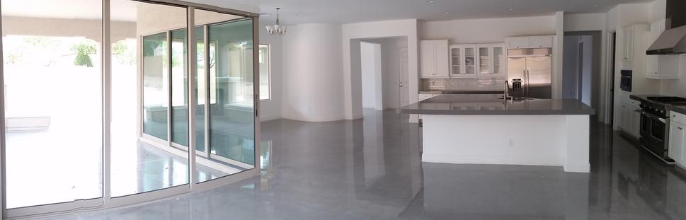 Contemporary Kitchen with Polished Concrete
