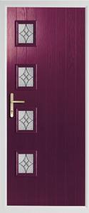 4 square rebate composite door in purple