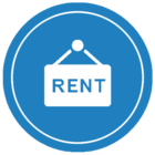 blue rental logo button
