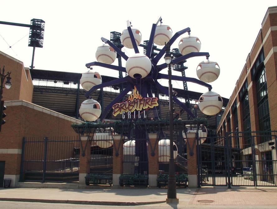 Jul 21, 2006; Detroit, MI, USA; Statues of legendary Detroit Tigers, like  Ty Cobb (center) line up above the right center field walkway at Comerica  Park in Detroit, Michigan during an evening