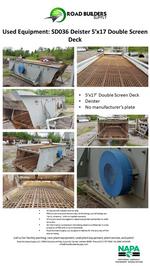 Deister 5'x17' Double Screen Deck for Asphalt Plants and Quarries