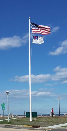 US Flag on the beach Ocean Grove, NJ