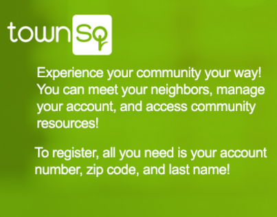 Register on TownSquare to pay HOA Dues!