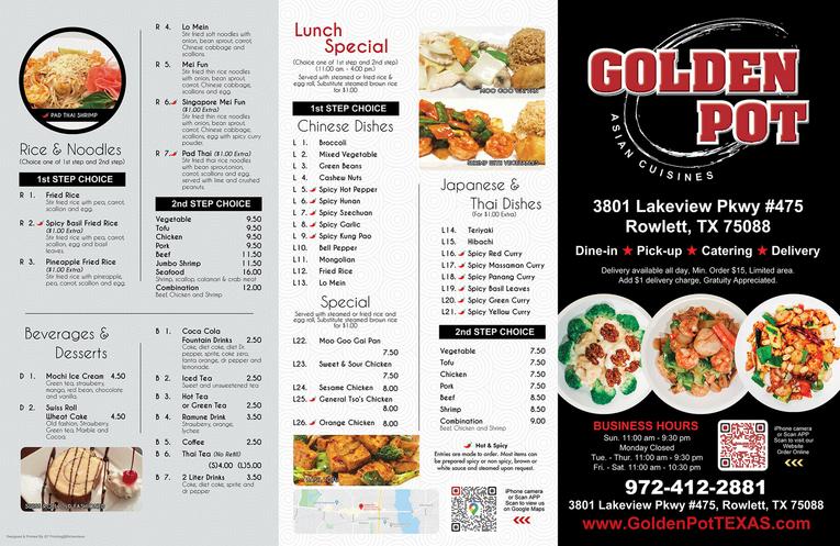 golden pot menu