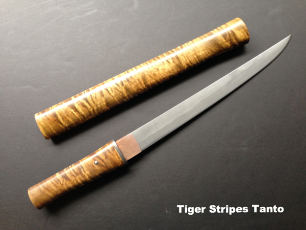 Tanto, Tiger Stripes Maple, Copper, Wrought Iron