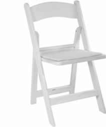 white padded folding garden chair for rent