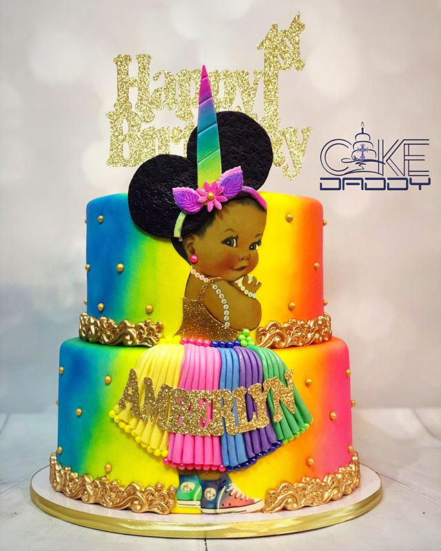 Black girl afro cake