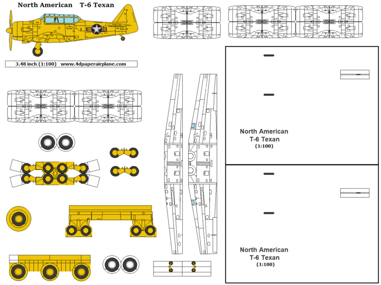 4D model template of North American T-6 Texan