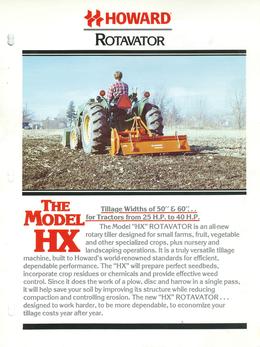 Howard Rotavator Model HX Brochure