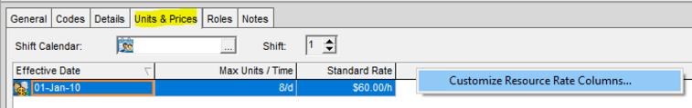 Use Units & Prices tab in Primavera P6