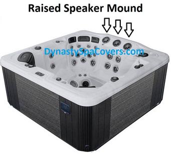 hot tub cover with raised speakers in the center