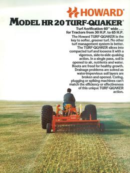 Howard Rotavator Model HR20 Turf-Quaker
