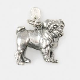 Pug-Puppy Dog Charm 3-d Solid Sterling Silver