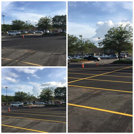 Walmart line striping, parking lot striping