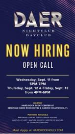 Broward County Events; Job Fair; Hollywood; Hard Rock Hotel Casino; Now Hiring