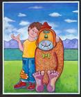 little boy with imaginary friend, Ian Turner artist
