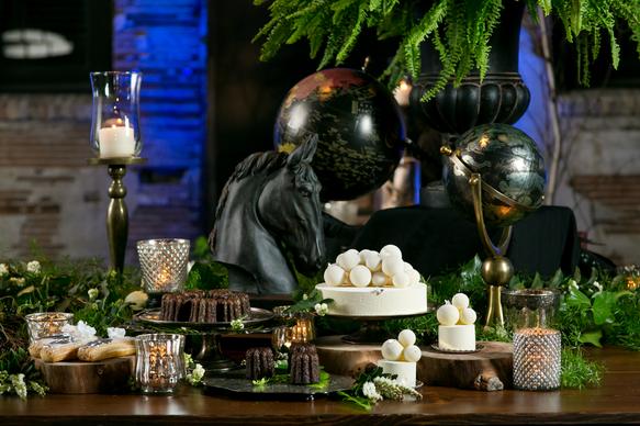 Vintage Brass Mercury Glass and Globe as Wedding Decor at Aria in Minneapolis