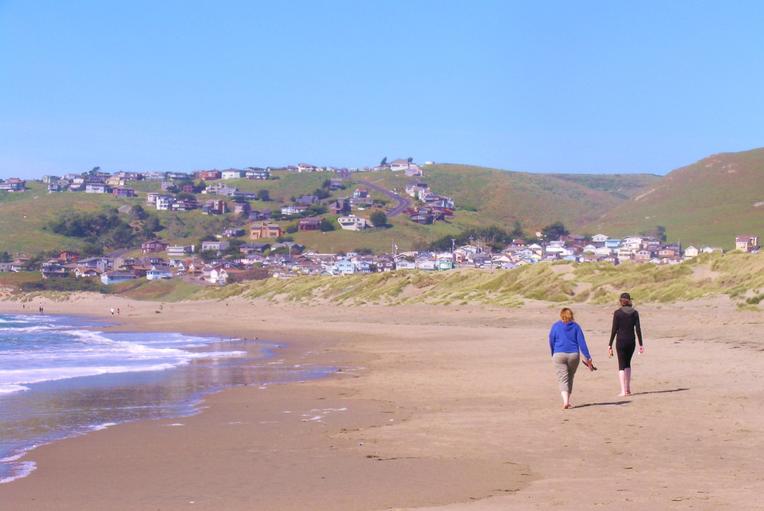 Walking on beach