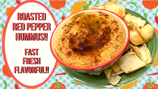 Roasted Red Pepper Hummus, Noreen's Kitchen